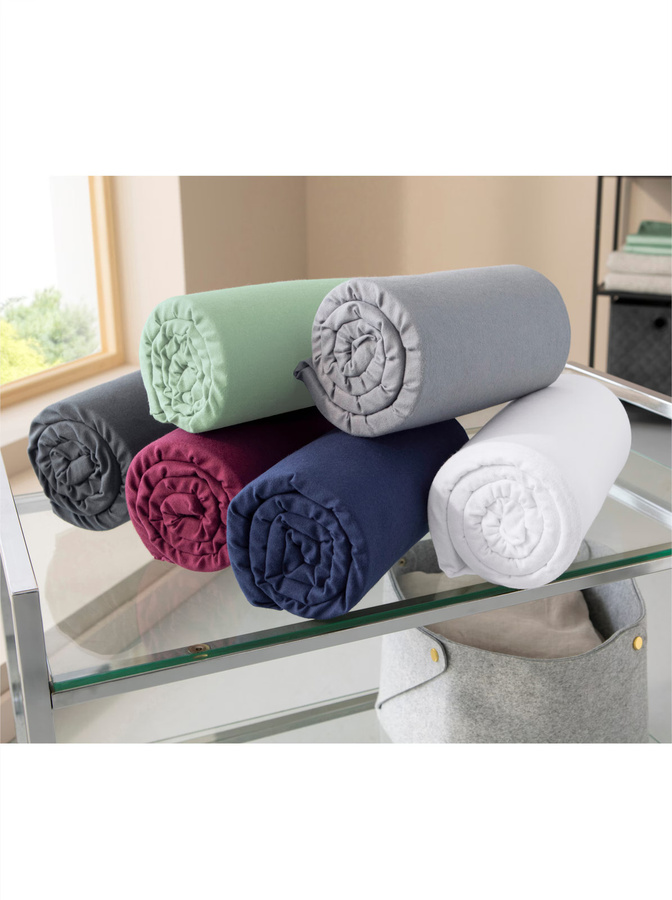 Kaeppel Spannbetttuch aus Baumwolle und Flanell in Grün und Mehrfarbig - Bild 1