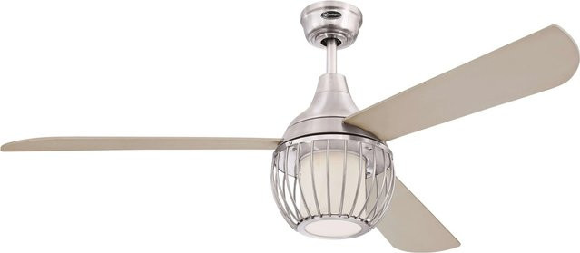 WESTINGHOUSE Deckenventilator Graham in Silber Matt mit LED Beleuchtung, Fernbedienung und dimmbarer Funktion, Durchmesser: 132 cm - Bild 1