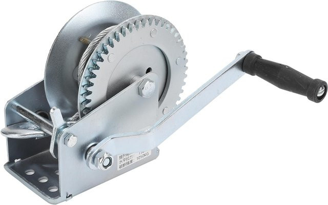 Koogeelife Manuelle Handwinde aus Stahl in Silber, hochbelastbar und selbstsichernd mit Haken, 1600 lbs - Bild 1