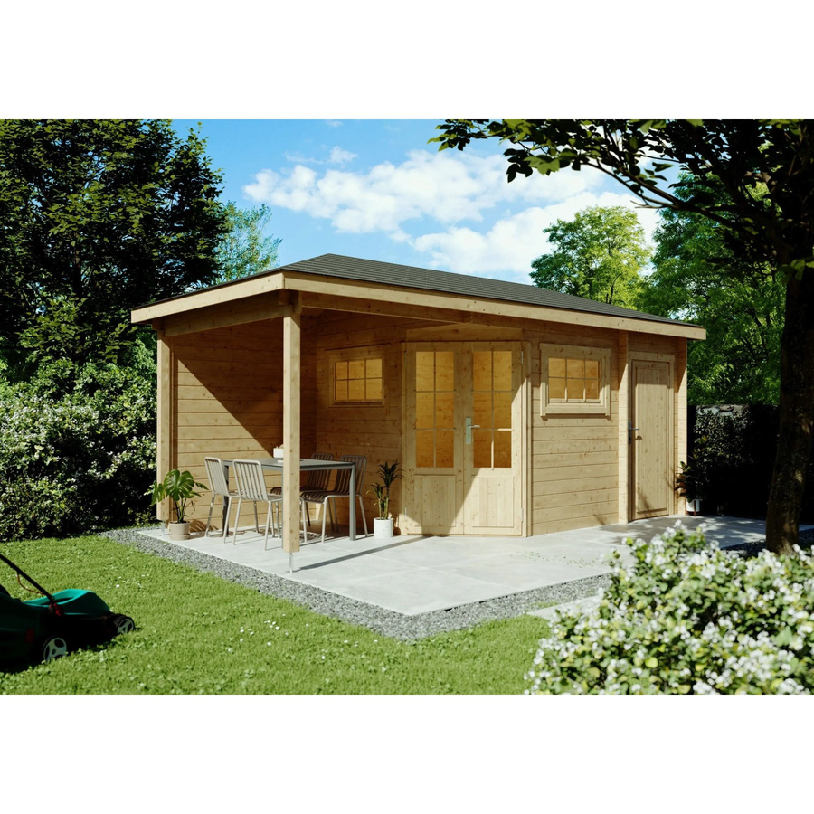 Fjordholz Gartenhaus Modell Evelyn 2E als 5-Eck aus imprägniertem Holz in Farblos - Bild 2