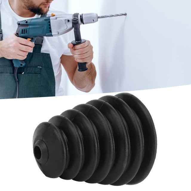 3 Stück TOMTOP Staubschutz aus flexiblem Gummi für Elektrohammer und Bohrmaschinen in Schwarz - Bild 1