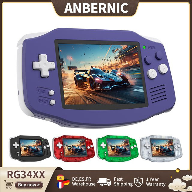 Anbernic RG 34XX Handheld Retro Gaming Konsole mit 3,4 Zoll IPS-Display, Linux 64-Bit und WiFi-Streaming, Multicolour - Bild 1