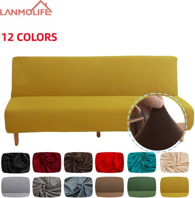 LANMOLIFE Elastischer Sofabezug in Grau, Maschinenwaschbarer Möbelschutz für Armlose Sofas - Bild 1
