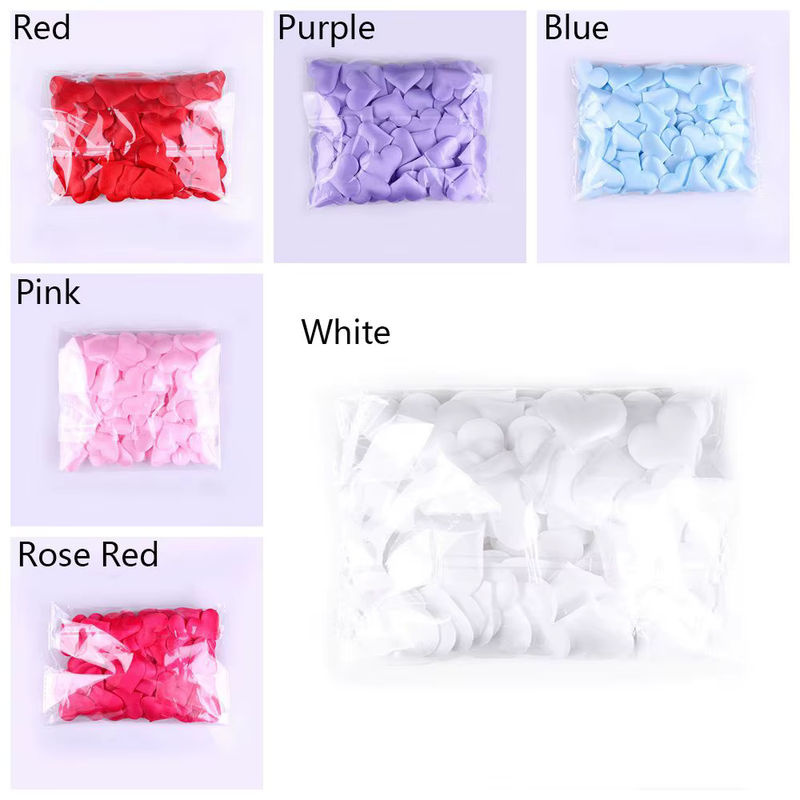 100 Stück rote Textil-Blütenblätter in Herzform für Hochzeiten und Valentinstag zur Tischdekoration und für DIY-Handwerksprojekte - Bild 3