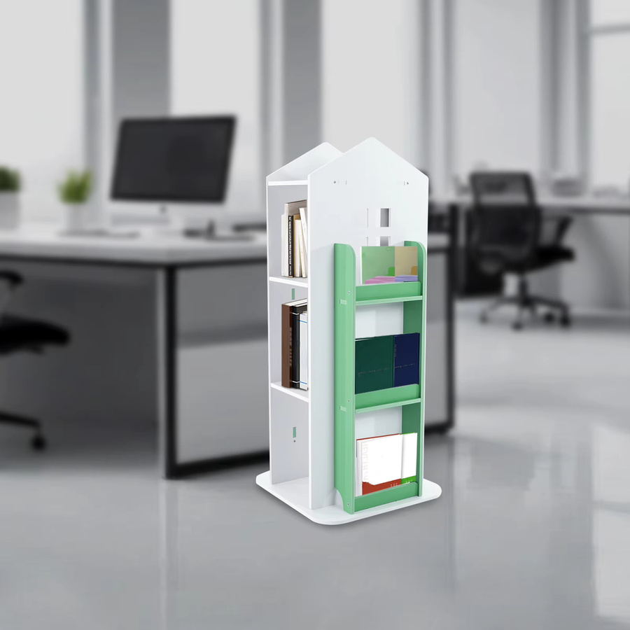 Drehbares 4-stöckiges Standregal von Bymaocar in Grün, modernes Bücherregal für Kinderzimmer, Wohnzimmer und Schlafzimmer - Bild 2