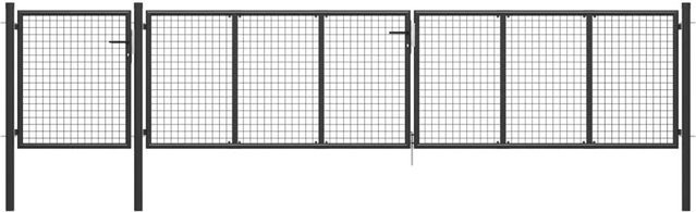 vidaXL Gartentor aus Stahl in Anthrazit mit Drahtgeflecht, Breite: 500 cm, Höhe: 75 cm - Bild 1