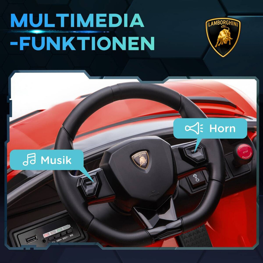 HOMCOM Lamborghini Elektroauto rot mit Licht und Sound - Bild 5