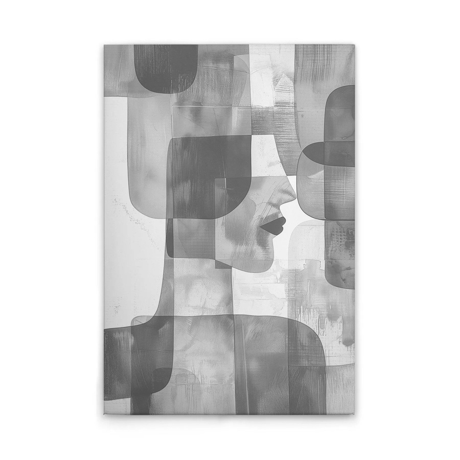 Tadessi Leinwandbild M1-No.52094 Abstraktes Gesicht in Weiß und Grau, Querformat, Breite: 45 cm, Höhe: 30 cm - Bild 2