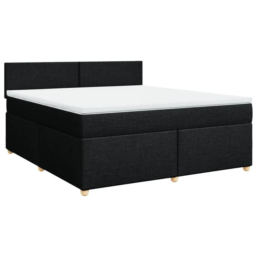 vidaXL Boxspringbett mit Matratze Schwarz, Hybrid-Bett mit USB-Anschluss und Unterbettbeleuchtung, B/T: 180 x 200 cm - Bild 2