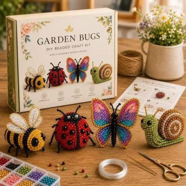 LuckyDay3 Kleines 3D Perlen Tier DIY Set, Perlenstickerei Set, Tiere - Bild 1