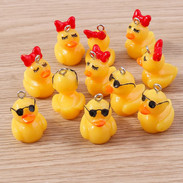 Tusember Anhänger, 3D Cartoon Sonnenbrillen Gelbe Enten, Bunt - Bild 1