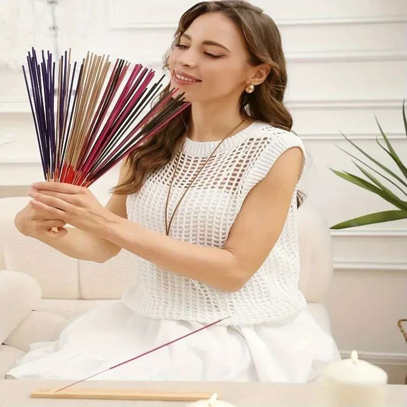 40er Set Aromatherapie Räucherstäbchen von Chic Home mit 7 natürlichen Düften wie Lavendel, Jasmin, Ozean, Rose, Kirschblüte und White Sage in Multicolor für Yoga und Meditation - Bild 1