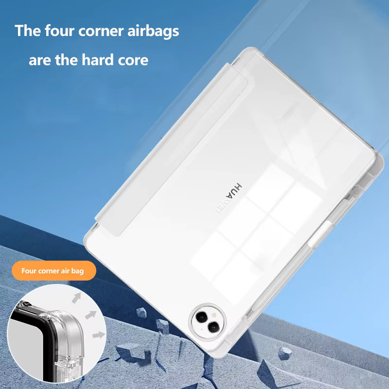 Transparente Acryl Schutzhülle für Huawei MatePad Pro 12,2 Air 2025, 12X SE, 11, 11,5 S Air oder PaperMatte Pro mit Stifthalter in Grau und Transparent - Bild 3