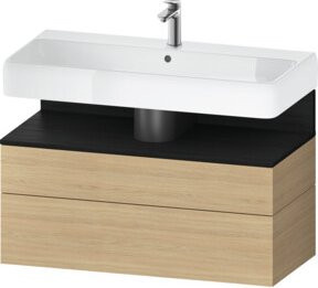 Duravit Waschtischunterschrank Qatego in Weiß mit 1 Tür und 1 Auszug, Wandmontage, B/H/T: 99 x 59 x 47 cm
