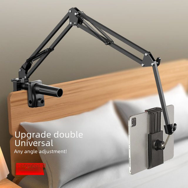 AEVYVKV Universal Handyhalter und Tablet Halterung aus Metall, zusammenklappbar, Schwarz - Bild 1