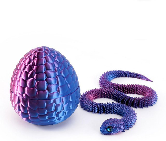 BC Pet Supplies 3D-gedrucktes Schlangen-Überraschungsei, mehrgelenkige Schlangendekoration in Multicolour aus Kunststoff - Bild 1