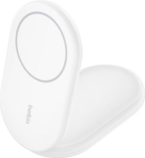 Belkin BoostCharge Kabelloses Ladegerät Qi2, magnetisch und faltbar, 15 Watt Fast Charge mit AC-Netzteil, Weiß - Bild 1