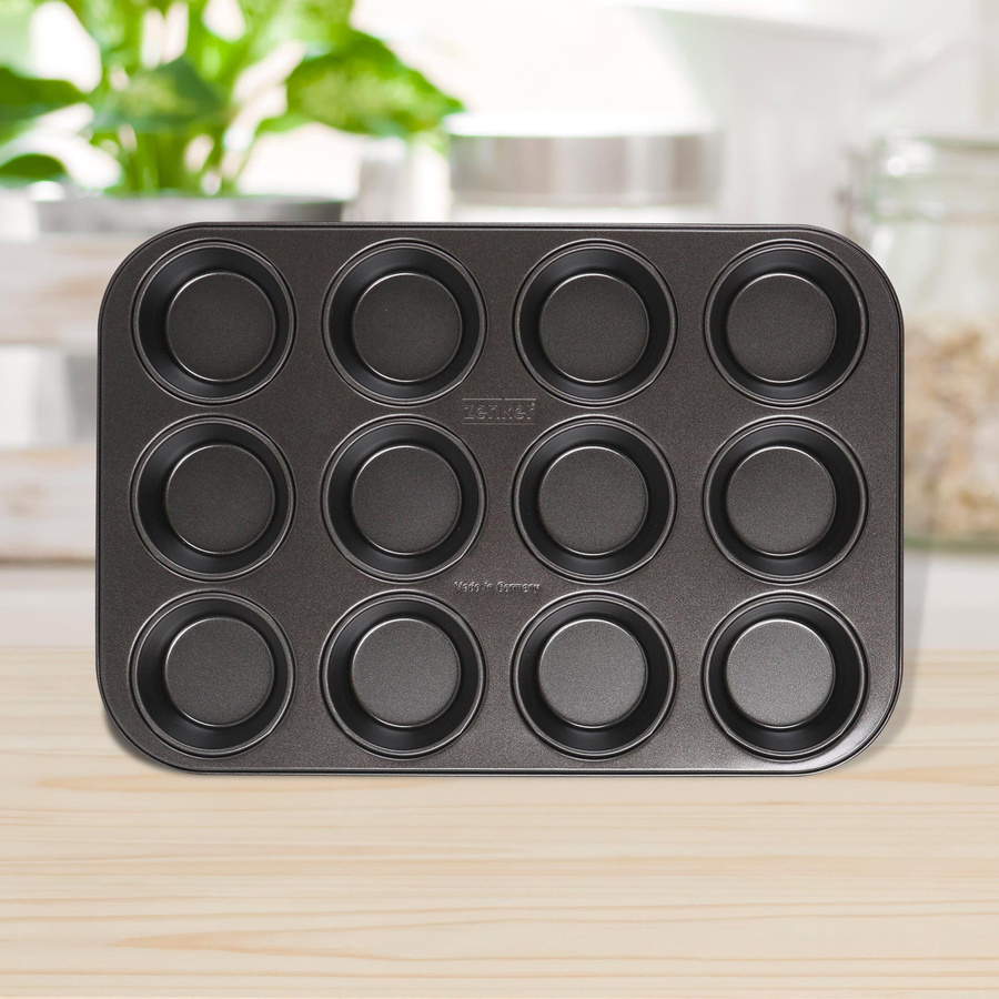 Zenker Muffinform Pure, 12er, Schwarz, Non-Stick, B: 38,5 cm, T: 26,5 cm - Bild 2