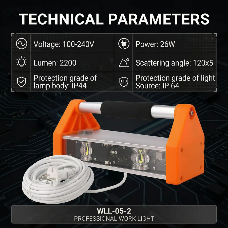 Podofo Wandpolier-Arbeitsleuchte mit 26W und 2200LM, transparente Ecklampe mit doppeltem LED-Perlen-System und 155 Grad Ultra-Weitwinkel für die Farbprüfung - Bild 3