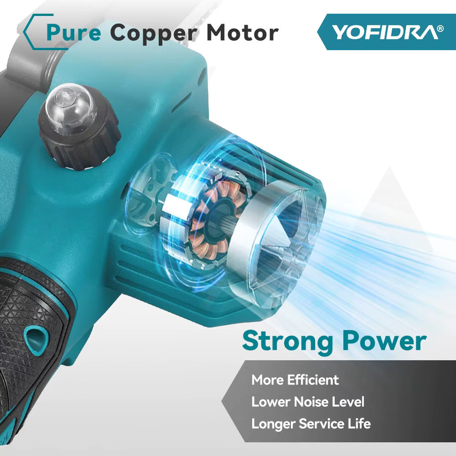 YOFIDRA Akku-Kettensäge 6 Zoll elektrische Astsäge kompatibel mit Makita 21V LXT Batterien für die Holzbearbeitung im Garten - Bild 4