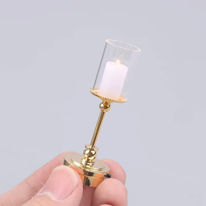 Puppenhaus Mini Glasschirm Nachttischlampe, Zubehör, Maßstab 1:12 - Bild 2