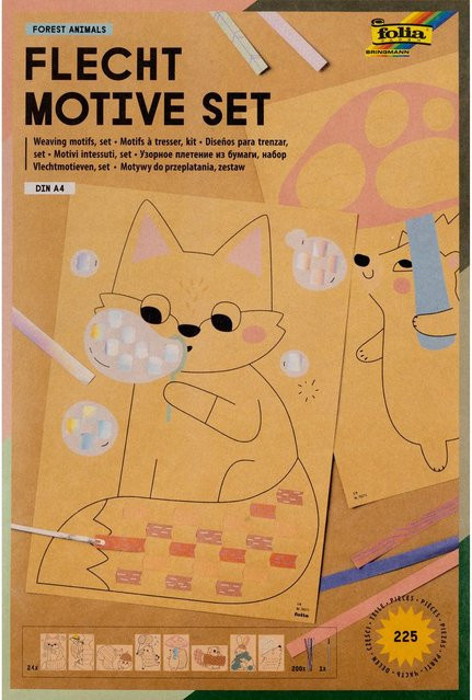 folia Flechtmotive-Set Forest Tiermotive Papier Multicolor - Bild 1