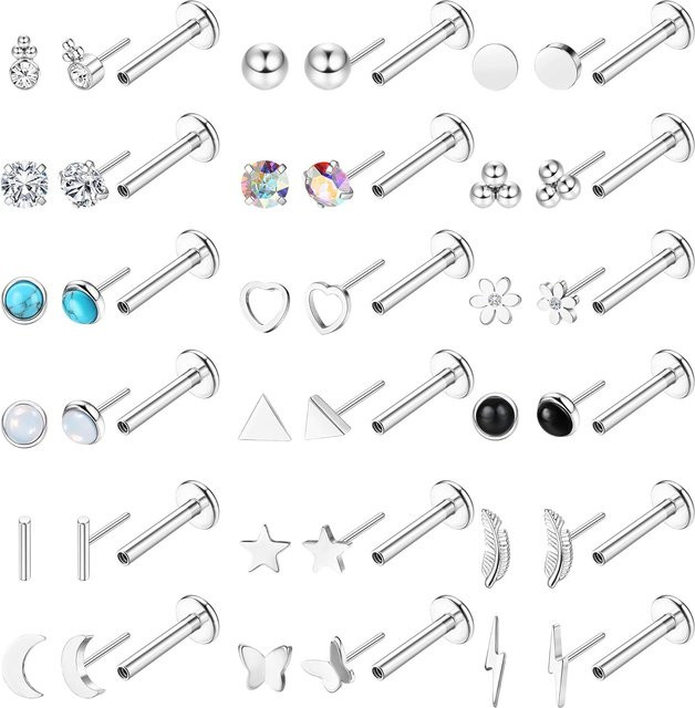 drperfect Piercing Ringe, Edelstahl, Silber, Unisex, 20G-8mm - Bild 1