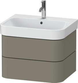 Duravit Waschtischunterschrank Happy D.2 Plus in Steingrau s-matt mit 2 Schubladen, B: 62,5 cm, T: 49 cm - Bild 1