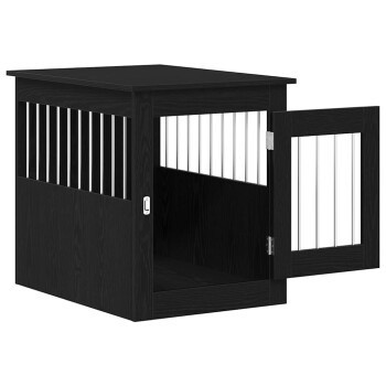 vidaXL Hundebox im Möbel-Stil Schwarz, B/T/H: 55 x 75 x 65 cm - Bild 4