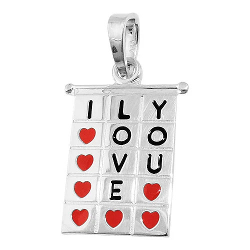 Colfem Anhänger Viereck I-LOVE-YOU, 925, Unisex - Bild 1
