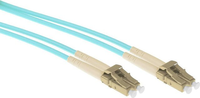 ACT OM3 Duplex Multimode Glasfaser-Patchkabel mit LC/LC Steckern, gepanzert, Blau, Länge: 7 m - Bild 1