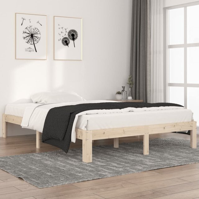 vidaXL Massivholzbett aus Kiefer in Braun, B/T/H: 140 x 200 cm - Bild 2