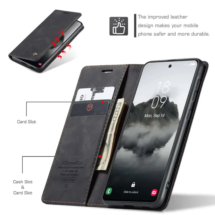 Flip-Ledertasche Kartenetui für Samsung Galaxy S25 Ultra S24 Ultra S23 FE S22 S21 S20 Plus A17 A16 A36 A56 A15 A55 A35 in Blau - Bild 2