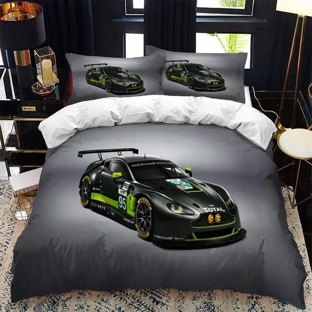 Softura Bettwäscheset Sportwagen Supercar mit Bettbezug und Kissenbezug, Grau, Material: Mikrofaser, B/H: 260 x 220 cm - Bild 1