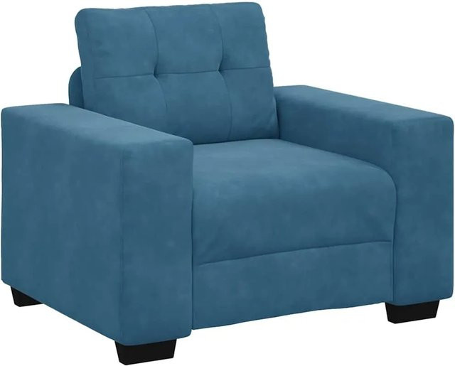 vidaXL Sessel Blau aus Samt mit Armlehnen B/T/H: 100 x 78 x 80 cm - Bild 1