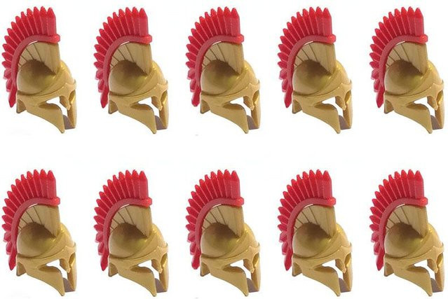 Yiran toy Antike Spartaner Kriegshelme und Propagandaschilde, Bausteine-Set, 10-teiliges Set, ab 6 Jahren - Bild 1