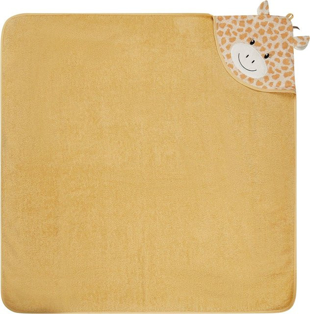Sterntaler Kapuzenbadetuch mit Applikation in Beige, B/H: 100 x 100 cm - Bild 1