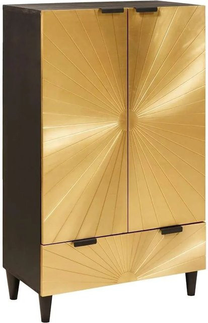 vidaXL Seitenschrank mit Speicher in Schwarz und Gold, B/T/H: 60 x 33,5 x 100 cm - Bild 1