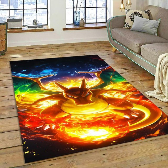 Pokémon Teppich mit Glurak, Glumanda und Dracaufeu Design, bunt, B/B: 60 x 40 cm - Bild 1