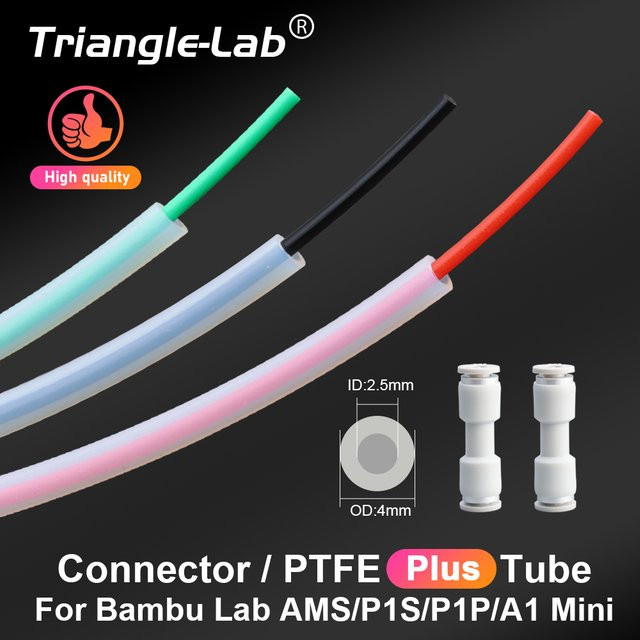 Trianglelab PTFE PLUS Schlauch transparent für Bambulab P1S P1P AMS A1 Mini X1C 3D-Drucker ID 2,5 mm, OD 4 mm - Bild 1