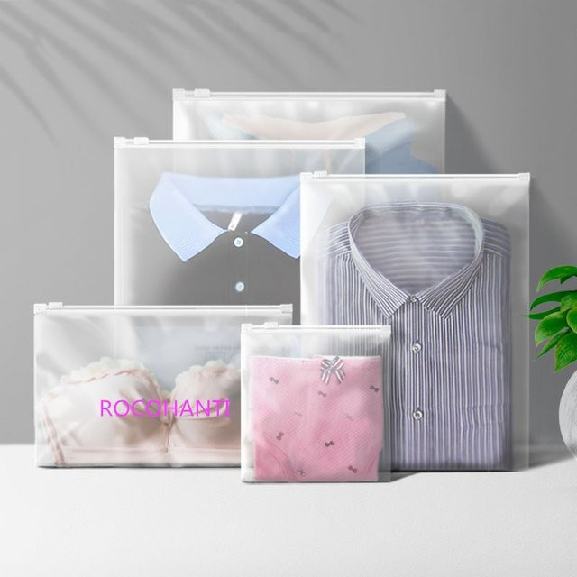 100 Stück LDEP Reißverschlusstaschen mit individuellem Logo-Druck, mattierte Kunststoff-Druckverschlussbeutel für Kleidung und Geschenkverpackungen, transparent - Bild 1