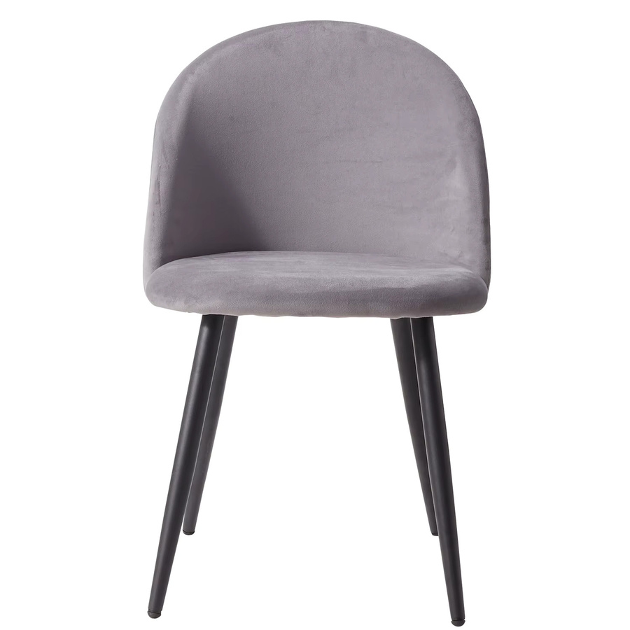EGOONM 4er Set Nordische Esszimmerstühle aus Samt in Grau mit Metallgestell für Küche, Schlafzimmer und Wohnzimmer - Bild 2