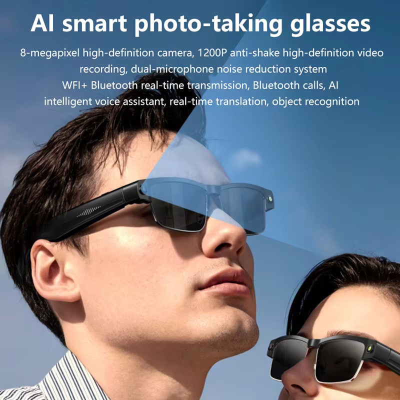Lenovo 8K HD KI-Smart-Brille in Schwarz mit photochromen Gläsern, ChatGPT-Kamera, Bluetooth-Anruffunktion und Sprachassistent-Steuerung - Bild 5