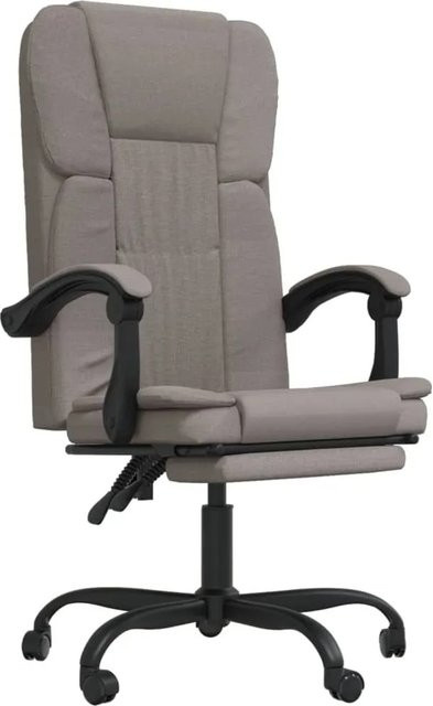 vidaXL Bürostuhl mit Liegefunktion und Kopfstütze in Beige, Stoff und Metall, B/T/H: 122 x 63 x 56 cm - Bild 1