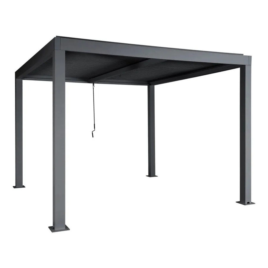 Gartenpavillon MCW Pergola L46 Lamellen-Pavillon aus Aluminium in Anthrazit B: 300 cm, T: 300 cm, H: 220 cm - Bild 3