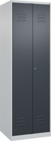 C+P Putzmittel-Spind Classic PLUS mit 2 Abteilen und Zylinderschloss in Grau/Anthrazit, H x B x T: 185 x 60 x 50 cm - Bild 1
