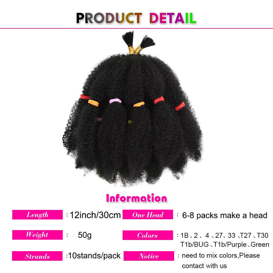 Afro Kinky Hair synthetisches vorgedehntes Afro Kinky Twist Haar, 30,5 cm - Bild 5