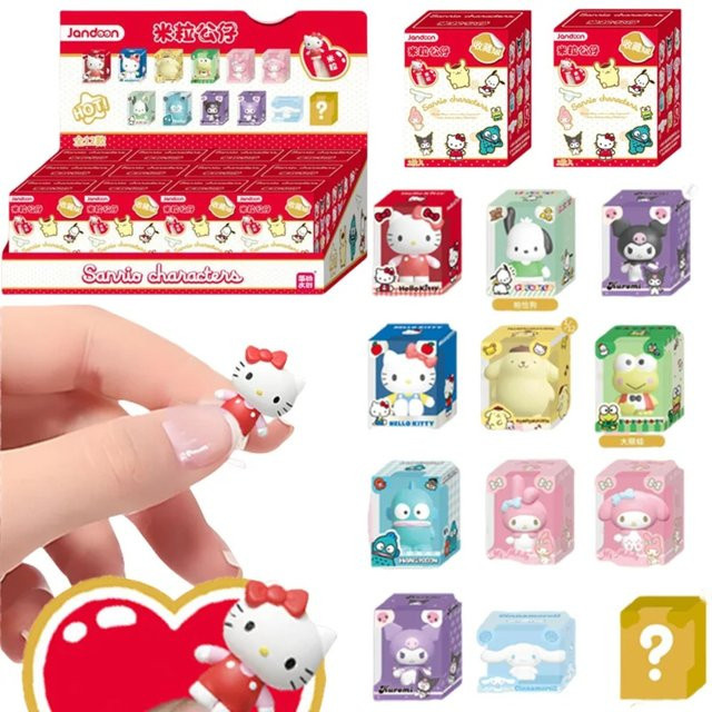 Sanrio Kuromi Hello Kitty Pochacco Cinnamoroll Melody Anime-Figur, Reiskorn-Puppe, Blindbox - Bild 1