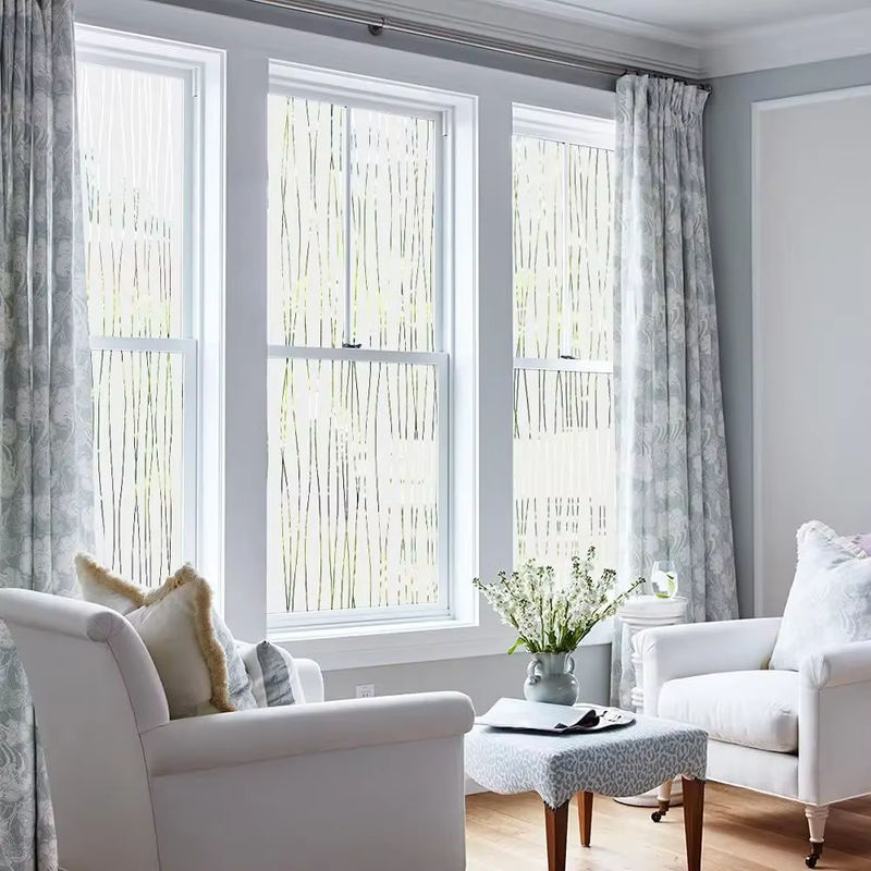WXSHSH Fenster-Sichtschutzfolie in Milchglas-Optik, transparente UV-Schutz Folie, nicht klebend, B/H: 30 x 100 cm - Bild 3