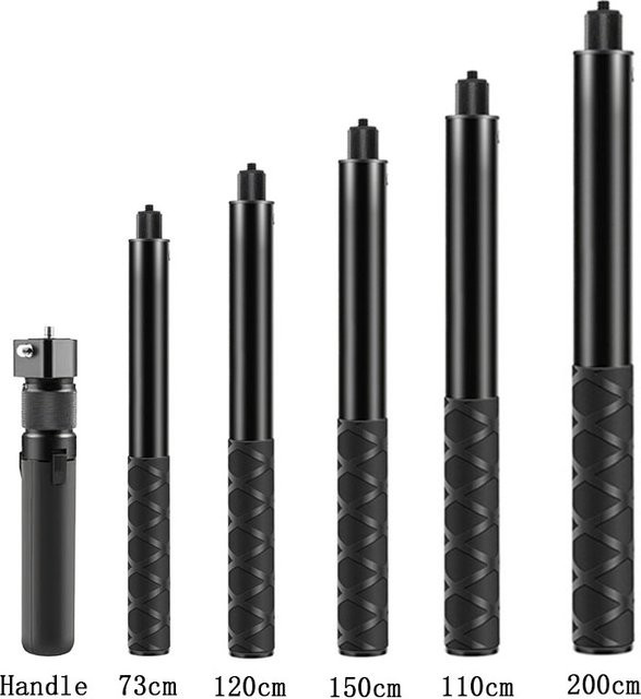 Insta360 Bullet Time Unsichtbarer Selfie-Stick Bundle-Griff in Schwarz für Action Cameras wie Insta360 X4 X3 X2 GoPro 12 11 10 9 8 und DJI Action 4/3 - Bild 1